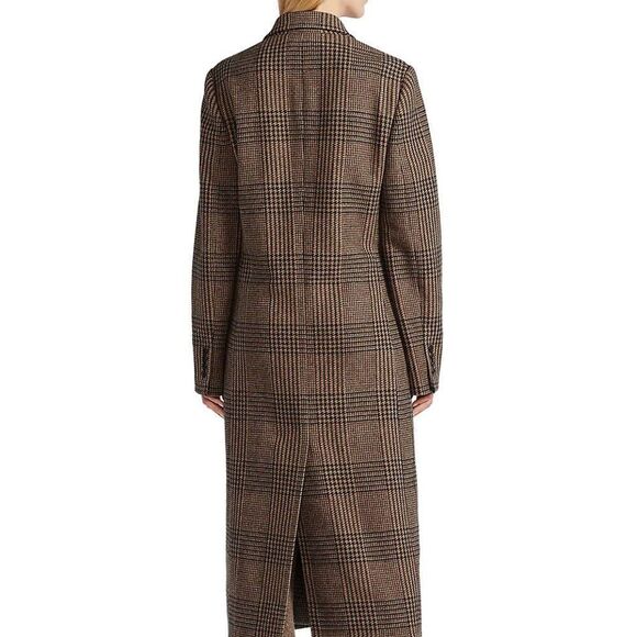 Ralph Lauren Collection ~ Fall 21 Isla Truffle & Morel Glen Plaid Wool Top Coat - Picture 9 of 17